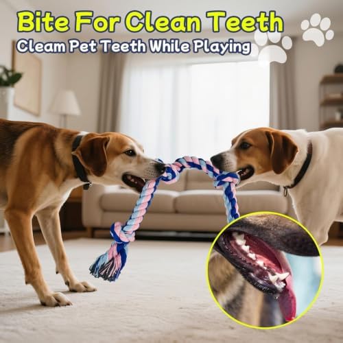 Rocfish 4 Pack Dog Rope Toys for Aggressive Chewers, Tough Tug of War Dog Toys - Image 5