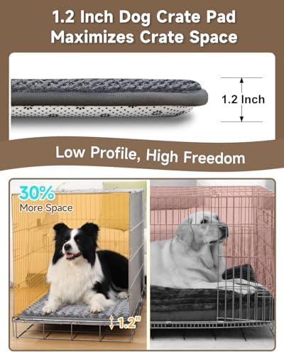 XL Dog Bed for Crate Pad, High Resilience Foam Mat Bed, Dark Grey - Image 4