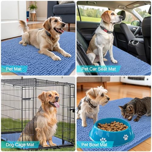 OLANLY Dog Door Mat for Muddy Paws 35x24, Super Absorbent Chenille Mud Mat - Image 7