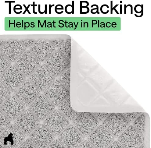 GORILLA GRIP Cat Litter Box Mat, Coiled Mesh Trapping Mats 47x35 Light Gray - Image 4