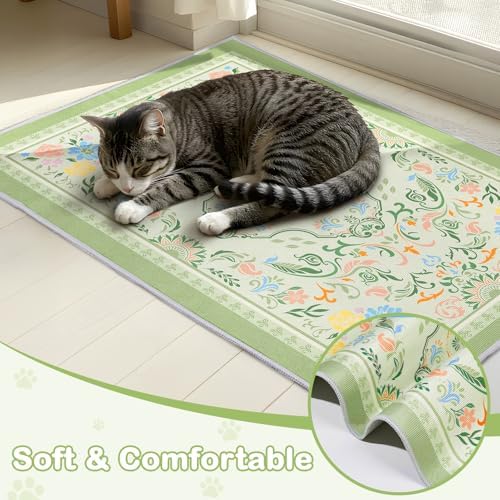 2 Pack Washable Cat Litter Mat 33"x22" Waterproof Trapping Pad - Image 3