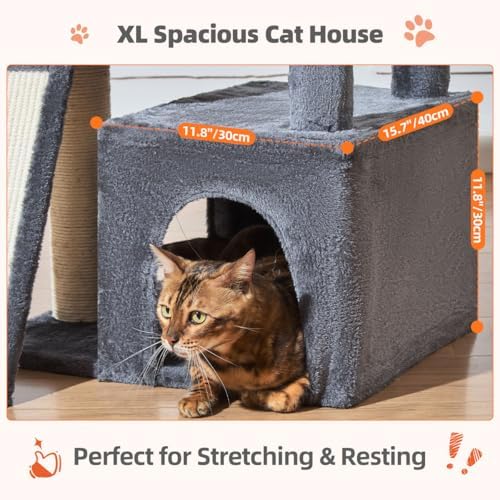 Taoqimiao Sturdy Cat Tree, 55.1In Cat Tower - Image 5