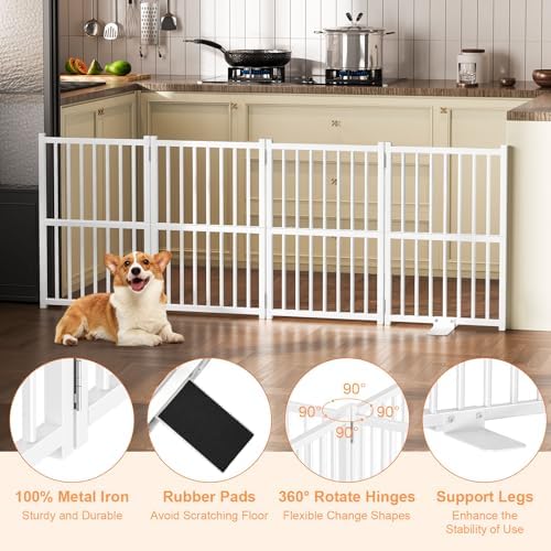 Snughome Dog Gate Indoor, 23.62" H Freestanding Short Dog Door Gates - Image 6