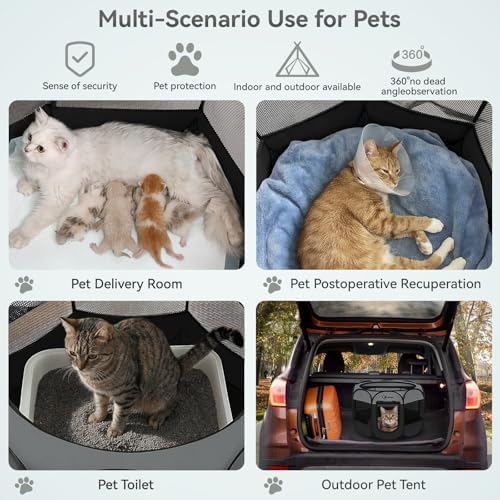 Siedihit Dark Grey Dog Cat Playpen, Puppy Pet Playpen, Small Dogs Tent - Image 4