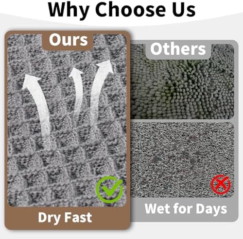Waffle Bath Mat, Boho Bathroom Rugs Non Slip Washable - Image 4