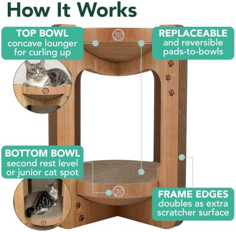 Necoichi Cat Scratcher Tower for Indoor Cats - Image 3