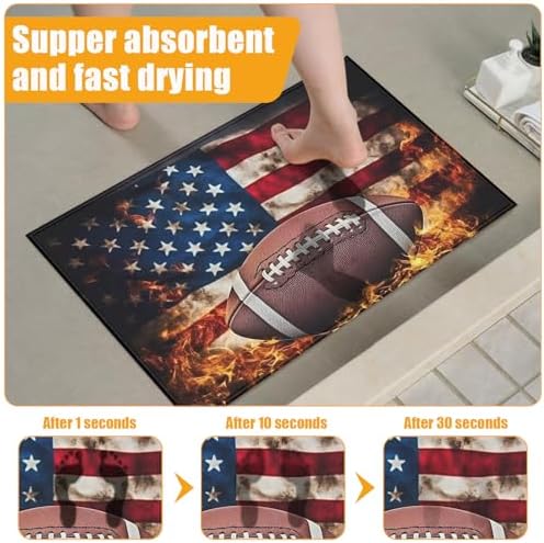 Fire American Football Bath Mat - Image 6