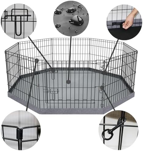 PETIME Foldable Metal Dog Exercise Pen/Pet Puppy Playpen Kennels Yard Fence - Image 2