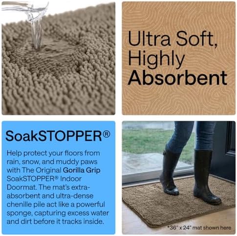 GORILLA GRIP SoakSTOPPER Dog Door Mat, Machine Wash Dry, 30x20 Cappuccino - Image 4