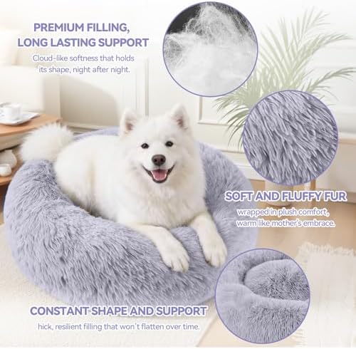 Cat Beds for Indoor Cats, Washable 20" Donut Pet Bed for Small Dogs - Image 4