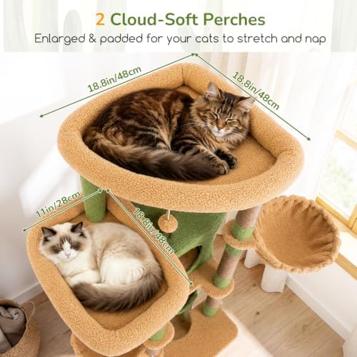 Globlazer 80in Cactus Extra Large Heavy Duty Corner Cat Tree Tower - Image 2