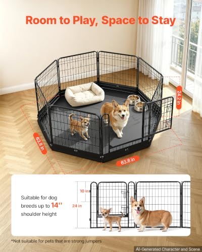 VEVOR Dog Playpen, 24 Inch 8-Panel Puppy Pen - Image 2
