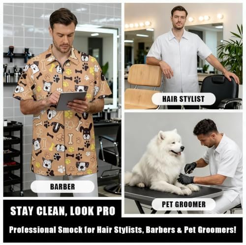 Work Smock for Pet Groomers, Professional Design Water & Hair Proof - Image 3