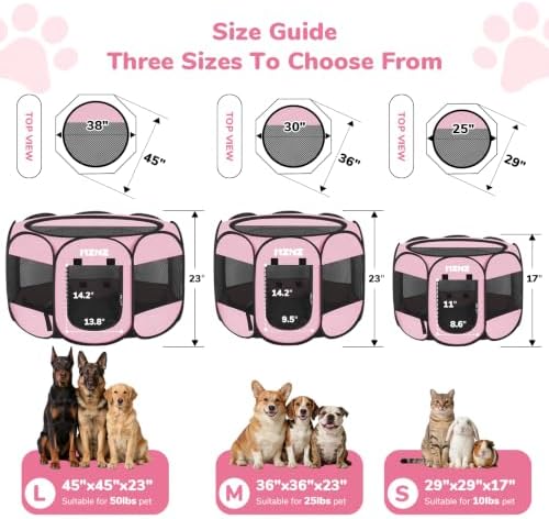 Dog Cat Small Animal Puppy Playpen Crate, Whole Pink - Image 2