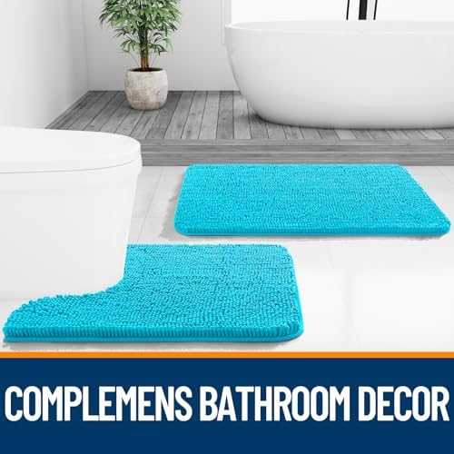 OLANLY Small Bathroom Rugs 24x16, Extra Soft Absorbent Chenille Bath Rugs - Image 7