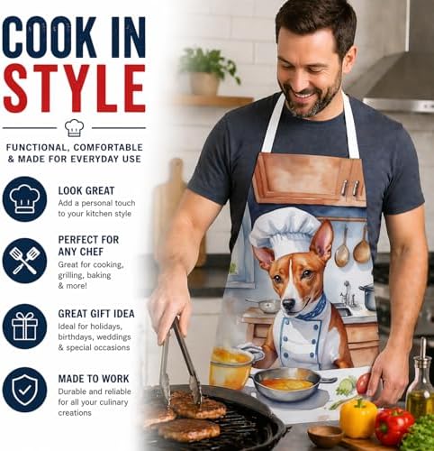 Caroline's Treasures Basenji The Chef Apron Cooking Kitchen Server Baking - Image 2
