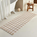 TYUU Waffle Runner Rug Bathroom, Long Boho Bath Mat, 72x24 Khaki & White by TYUU