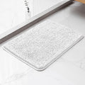 Chenille Bathroom Rug 17"x24" Light Gray, Non-Slip Plush Bath Mat by Kildoss