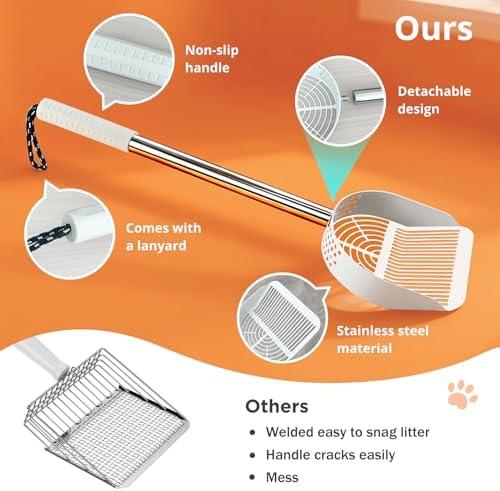 Cat Litter Scoop Deep Shovel, Detachable Long Handle Litter Scooper - Image 5