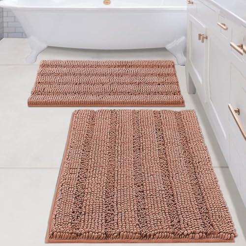 H.VERSAILTEX 2 Piece Set Bathroom Rugs Bath Mats Sets Super Absorbent Chenille by HVERSAILTEX