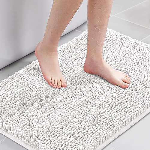 H.VERSAILTEX Pure White Bath Rug Super Soft Microfiber Non Slip Mat Absorption by HVERSAILTEX