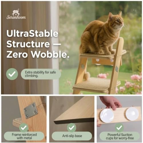 65" Tall 6-Level Cat Ladder for Window & wall | Fits Cats up to 20 lbs |Senior - Image 3