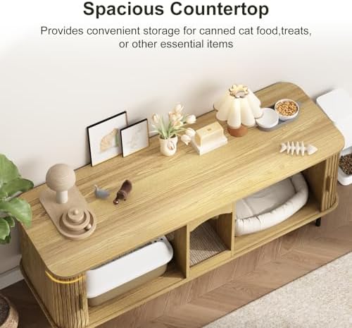 Double Cat Litter Box Enclosure Furniture - Image 2