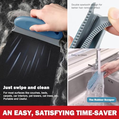 Pet Hair Remover 3-Pack, Reusable Dog & Cat Hair Removal Tools, Lint Shaver - Image 4