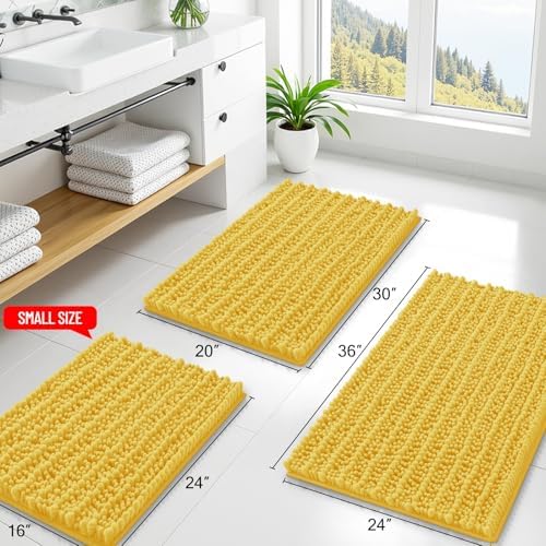 Smiry Bathroom Rugs 44X24, Extra Soft Rubber Backing Chenille Bath Mats - Image 2