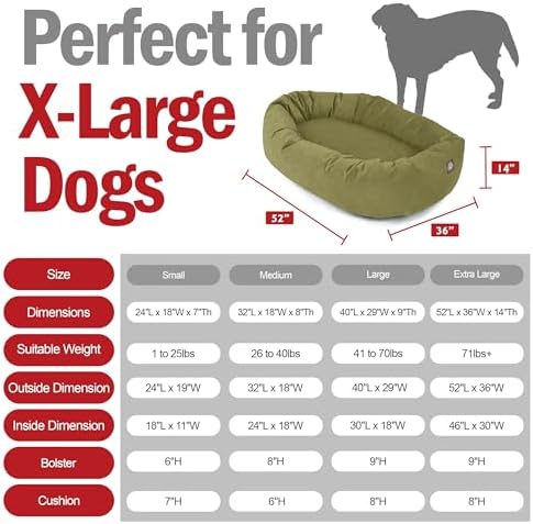 Majestic Pet 52 Inch Suede Calming Dog Bed Washable – Cozy Soft Round Dog Bed - Image 3