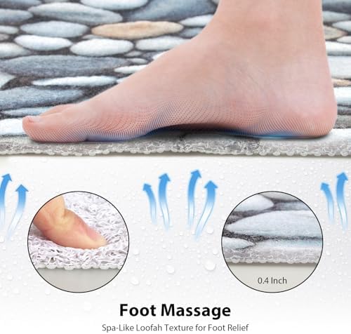 Square Shower Mat, Yonala 27 x 27 Inch Stylish Non Slip Shower Mats - Image 4