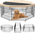 PETIME Foldable Metal Dog Exercise Pen/Pet Puppy Playpen Kennels Yard Fence by PETIME