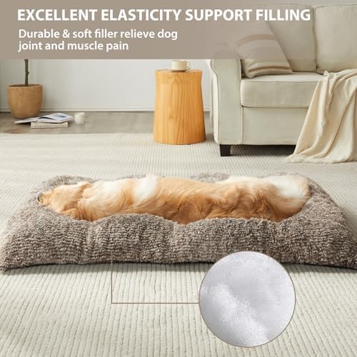 BFPETHOME Dog Beds for Large Dogs, Plush Dog Crate Bed Fluffy Cozy Kennel Pad - Image 3