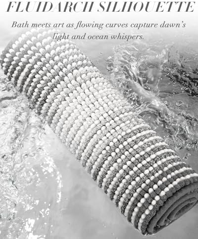 BSICPRO Large Chenille Bathroom Rugs, 24x43 Striped Bath Mats - Image 4