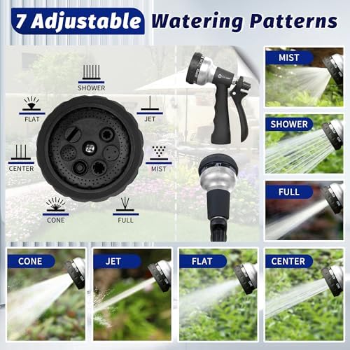 AUTOMAN-Garden-Hose-Nozzle, 2 Pack ABS Water Spray Nozzle, 7 Adjustable - Image 2