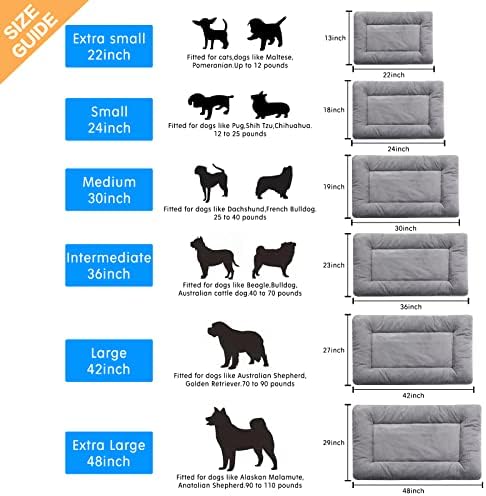 Dog Crate Pad Washable Dog Bed for Crate Small Cozy Mat 24-Inch Gray - Image 2