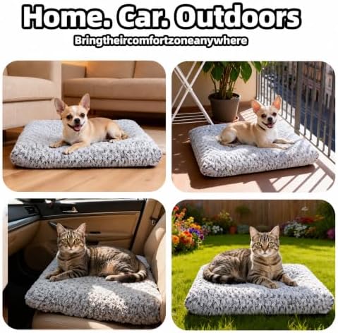 Dog Bed Small Size, Plush Washable Pet Bed Mat, Dog Crate Bed 17"x14" - Image 5