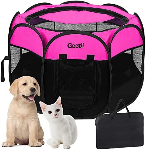 GOOZII Pet Cat Playpen for Indoor Cats Enclosed, Portable Foldable Dog Playpen by Goozii