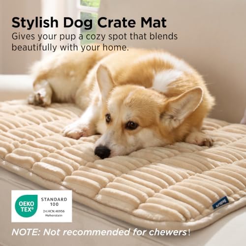 Bedsure ComfyFleece® Washable Dog Crate Pad, Soft Thin Medium Pet Mat - Image 3