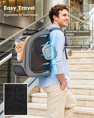 Pecute Cat Backpack Carrier, Large Space Cat Bubble Backpack - Image 6