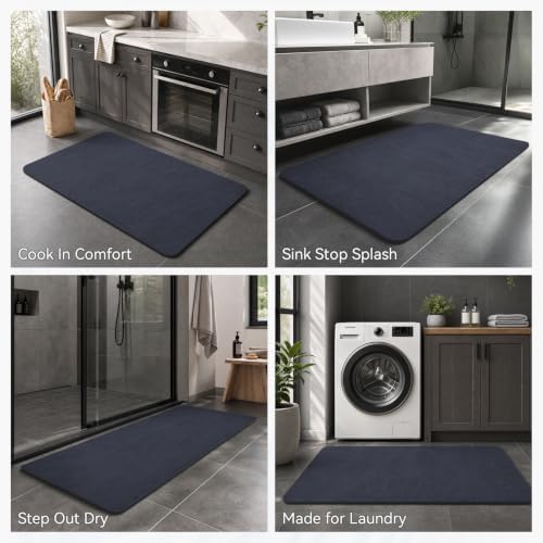 MontVoo -Bath Mat Rug-Rubber Backing Non Slip Quick Dry Absorbent Thin Bathroom - Image 6