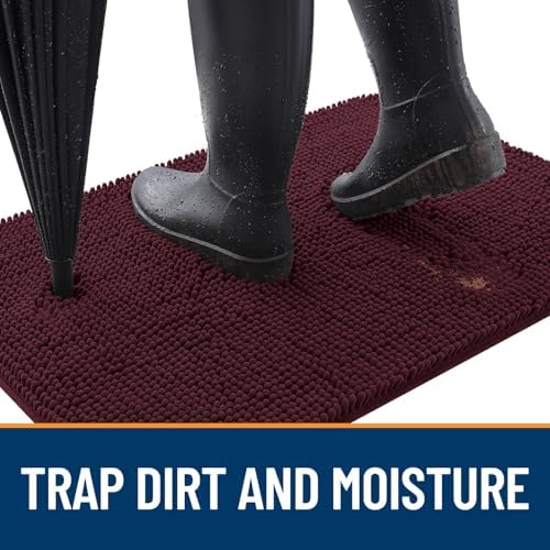 OLANLY Dog Door Mat for Muddy Paws 47x24, Super Absorbent Chenille Mud Mat - Image 2