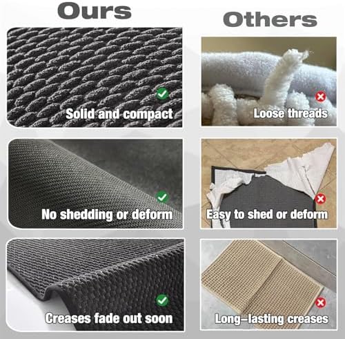 TYUU Bathroom Rugs Non Slip Washable, Super Absorbent Thin Bath Mat Small Quick - Image 4