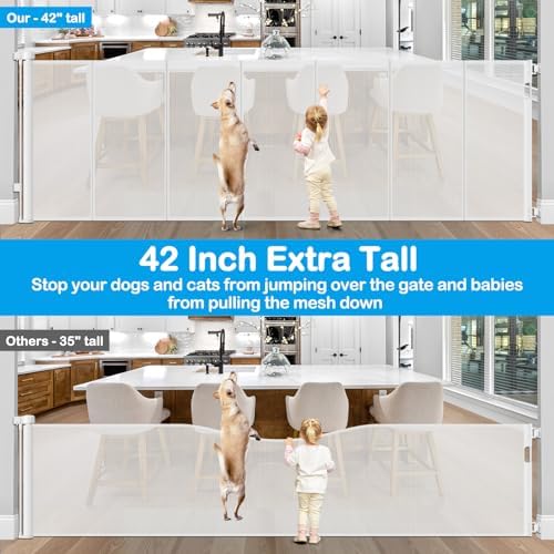 Reinforced 42" Extra Tall Retractable Baby Gates - Image 4