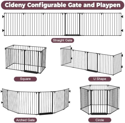144" Extra Wide Baby Gate with Door, Configurable Baby Fence - Image 2