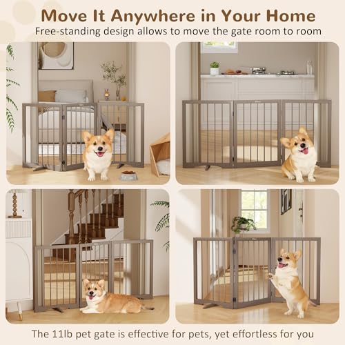 Free Standing Dog Gate Indoor, Foldable Dog Gate - Image 2