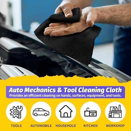 Microfiber Cleaning Cloth, 150 Pack Black Cleaning Rags Microfiber Towel Bulk - Image 6