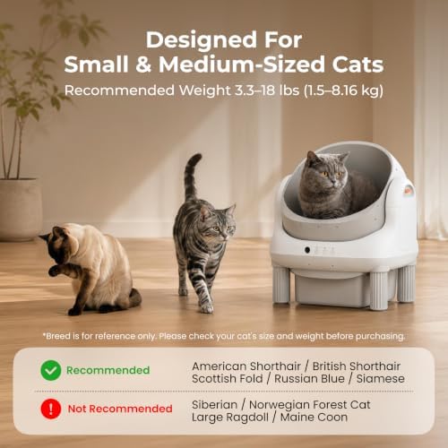 HHOLOVE Self Cleaning Cat Litter Box, Open Top Automatic Litter Box, Safety - Image 2