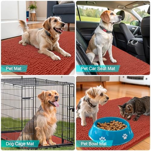OLANLY Dog Door Mat for Muddy Paws 70x24, Super Absorbent Chenille Mud Mat - Image 7