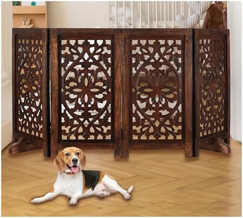 Freestanding Wood Pet Gate by TheWoodenTown